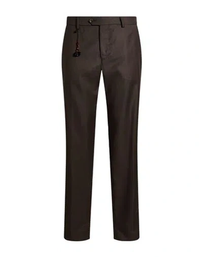 Marco Pescarolo Man Pants Dark Brown Size 38 Virgin Wool