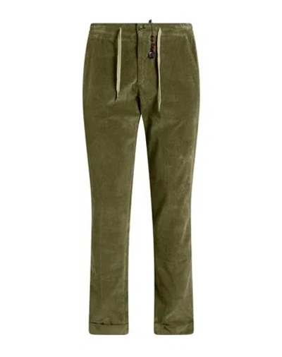 Marco Pescarolo Man Pants Green Size 36 Cotton, Elastane