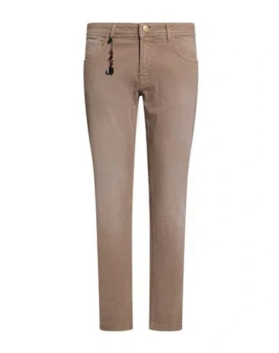 Marco Pescarolo Man Pants Khaki Size 36 Cotton, Cashmere, Elastane In Neutral