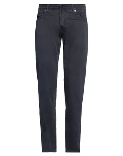 Marco Pescarolo Man Pants Navy Size 30 Cotton, Silk, Elastane In Navy