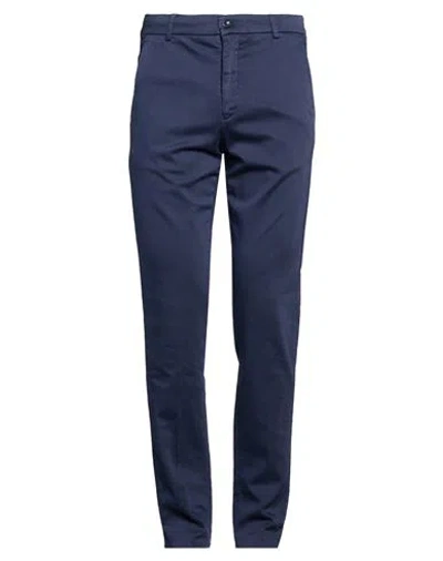 Marco Pescarolo Man Pants Navy Size 40 Cotton, Elastane In Blue