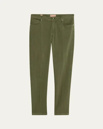 Marco Pescarolo Men's 5-pocket Bull Denim Pants In Olive Mix