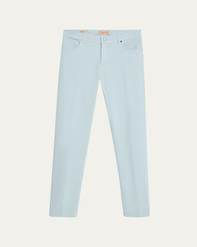 Marco Pescarolo Men's 5-pocket Bull Denim Pants In Sky Blue