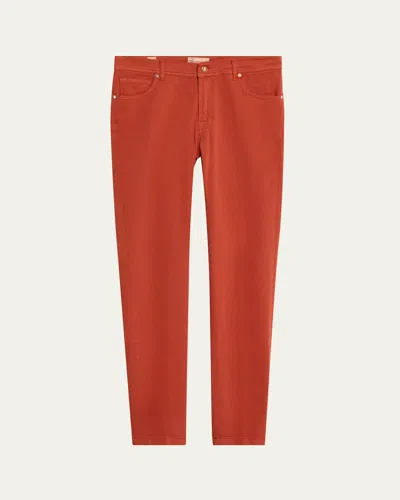 Marco Pescarolo Men's 5-pocket Bull Denim Pants In Sunshine Red