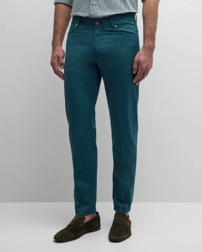 Marco Pescarolo Men's Micropique 5-pocket Trousers In Teal