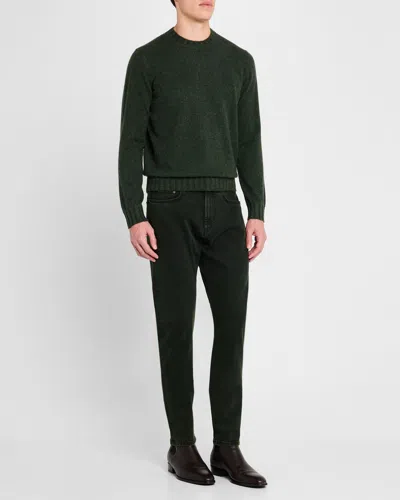Marco Pescarolo Men's Overdyed Selvedge Jeans In Dark Green