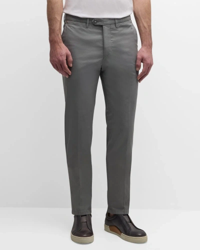 Marco Pescarolo Men's Stretch Gabardine Trousers In Medium Grey