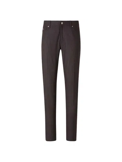 Marco Pescarolo Nerano Logo-plaque Slim-fit Jeans In Brown