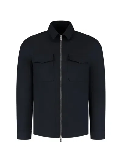 Marco Pescarolo Pocket Zipped Shirt Jacket In Blue
