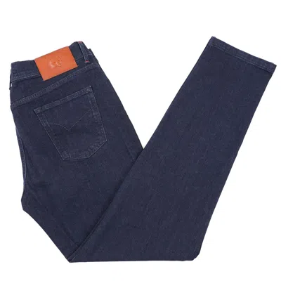 Pre-owned Marco Pescarolo Regular-fit Rinsed Dark Blue Stretch Denim Jeans 39 (eu 56)