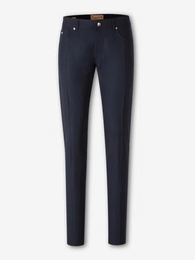 Marco Pescarolo Straight Dress Trousers In Blue
