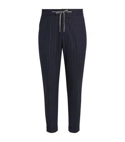 Marco Pescarolo Stretch-cashmere Stripe Trousers In Blue