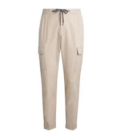 Marco Pescarolo Stretch-cashmere Drawstring Cargo Trousers In Neutral