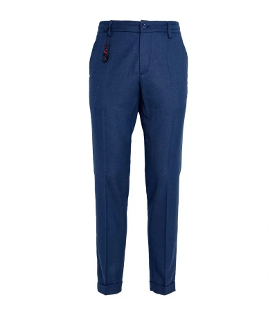 Marco Pescarolo Men's Micropique 5-pocket Trousers In Bright Blue