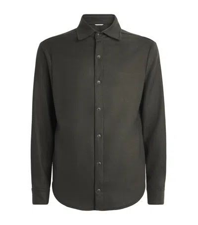 Marco Pescarolo Virgin Wool-cashmere Zenith Overshirt In Green