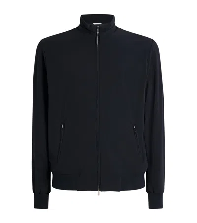 Marco Pescarolo Wool Zip-up Technical Jacket In Blue