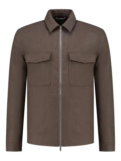 Marco Pescarolo Zip-fastening Shirt Jacket In Brown