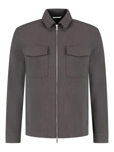 Marco Pescarolo Zip-front Shirt Jacket In Gray