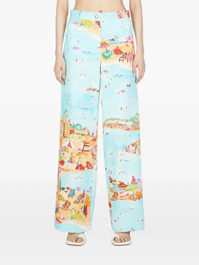 Marco Rambaldi Beach-print Trousers In Pattern