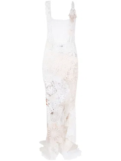 Marco Rambaldi Crochet Long Dress In White