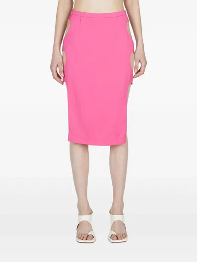 Marco Rambaldi Cut-out Midi Skirt In Pink