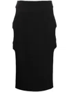 Marco Rambaldi High-waisted Stretch Viscose Skirt With Side Buttons In Black