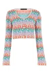 Marco Rambaldi Embroidered Linen Blend Cardigan