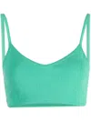 Marco Rambaldi Fine-knit Cropped Top In Green