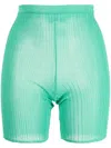 Marco Rambaldi Fine-knit Ribbed Shorts In Green