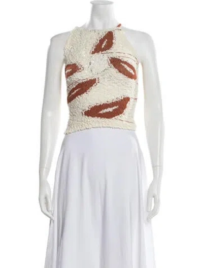Pre-owned Marco Rambaldi Graphic Print Halterneck Top In Yellow