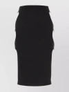 Marco Rambaldi High-waisted Stretch Viscose Skirt With Side Buttons In Black