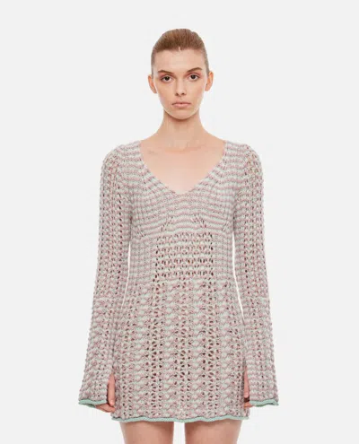 MARCO RAMBALDI MULTICOLOR BRAIDED KNITTED MINI DRESS