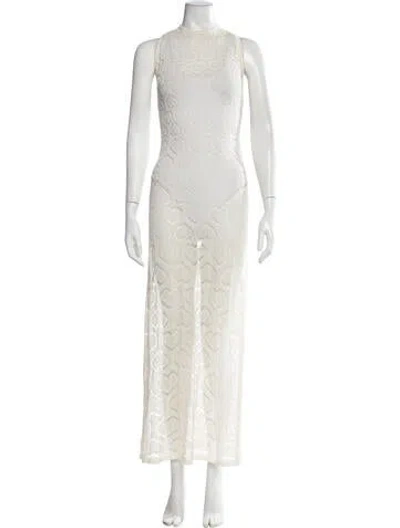 Pre-owned Marco Rambaldi Patterned Long Dress In Neutrals