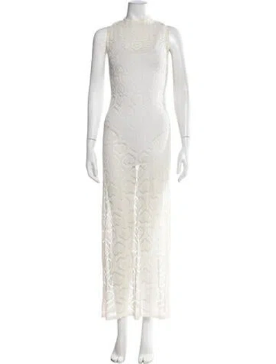 Pre-owned Marco Rambaldi Patterned Long Dress In Neutrals
