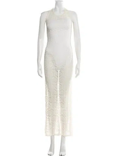 Pre-owned Marco Rambaldi Patterned Long Dress In Neutrals