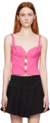 Marco Rambaldi Pink Cutout Tank Top In 14 Fucsia