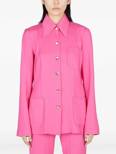 Marco Rambaldi Raffaella Heart-button Fitted Jacket In Pink