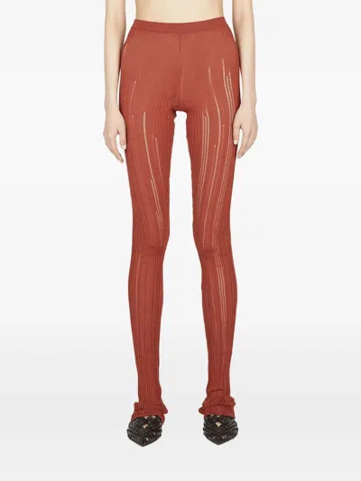 Marco Rambaldi Ribbed Leggings In Brown