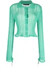 Marco Rambaldi Semi-sheer Knitted Cardigan In Green