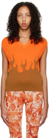 Marco Rambaldi Ssense Exclusive Orange Vest In 09 Brown-orange