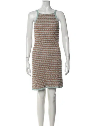 Pre-owned Marco Rambaldi Striped Mini Dress In Green