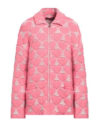 Marco Rambaldi Woman Cardigan Pink Size S Textile Fibers, Alpaca Wool, Wool, Cotton, Merino Wool