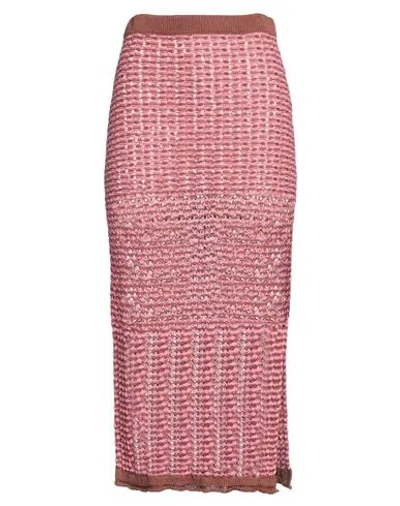 Marco Rambaldi Woman Midi Skirt Pink Size M Linen, Cotton, Polyester