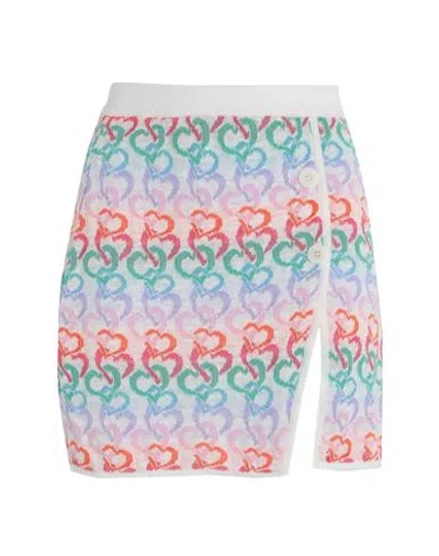 MARCO RAMBALDI MARCO RAMBALDI WOMAN MINI SKIRT WHITE SIZE L LINEN, VISCOSE, POLYAMIDE