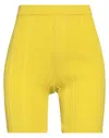 Marco Rambaldi Viscose Blend Rib Knit Mini Shorts In Yellow