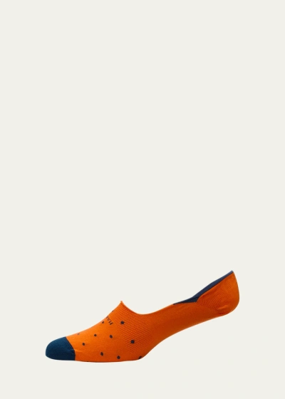 Marcoliani Invisible Touch Dot No-show Socks In Orange