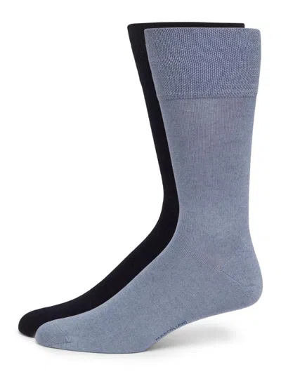 Marcoliani Men's 2-pack Mousse Of Modal Socks In Blue