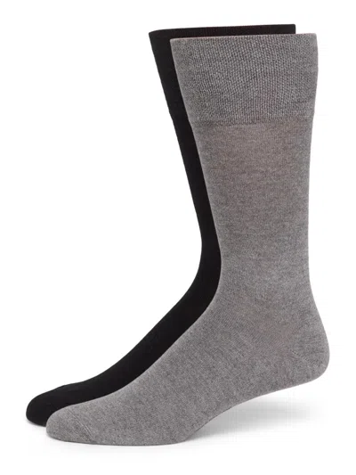 Marcoliani Men's 2-pack Mousse Of Modal Socks In Gray