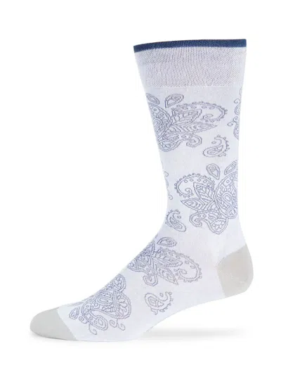 Marcoliani Men's Abstract Mid-calf Socks In Gray