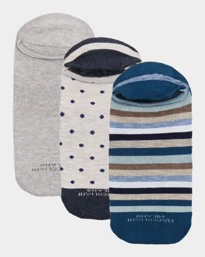 Marcoliani Men & Apos;s Invisible Multicolor 3-pack No-show Sneaker Socks